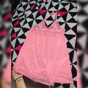 Pink lace nightgown